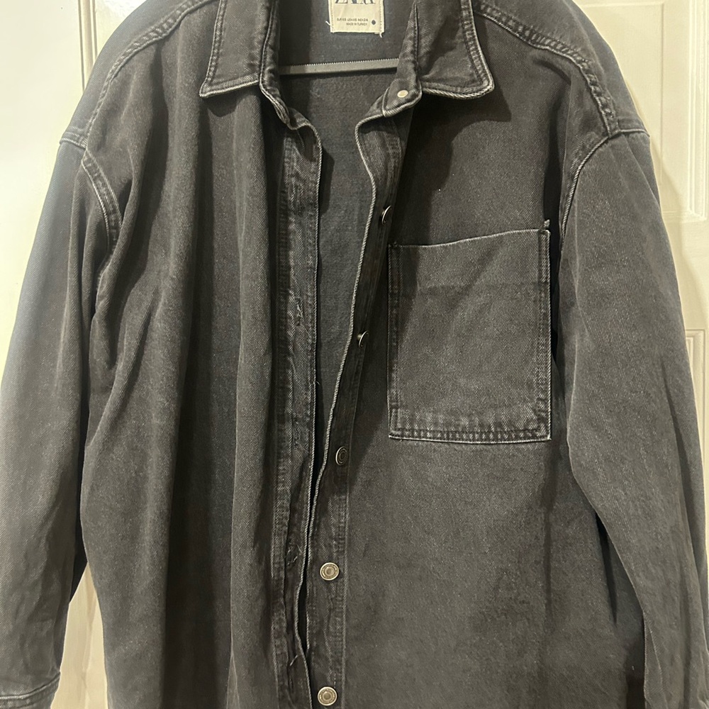 Zara Women’s Oversized Washed Denim Jacket